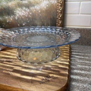 Vintage blue sapphire bubble glass